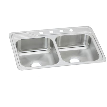 Celebrity Stainless Steel 33 X 22 X 7-1/2 Equal Double Bowl Top Mount Sink